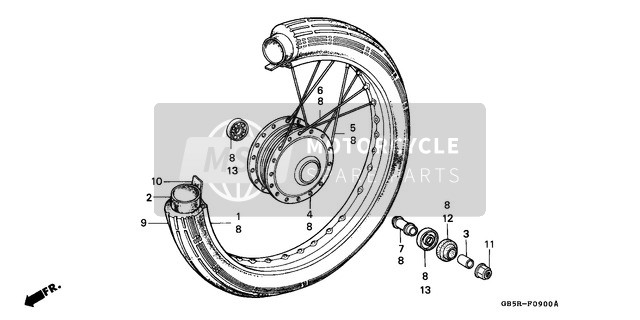 Honda C90CW 1997 Front Wheel for a 1997 Honda C90CW